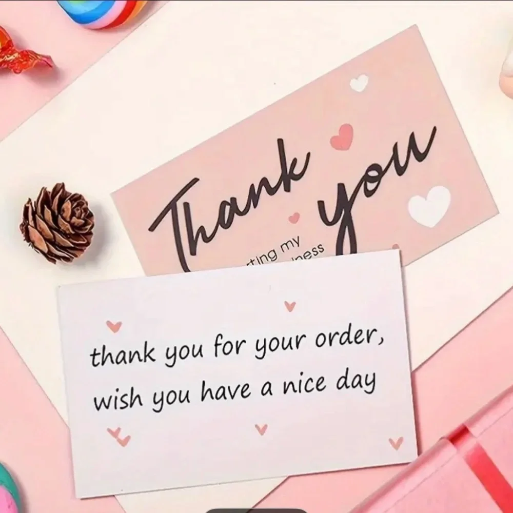 50 Seller Thank You Cards Black or Pink NEW